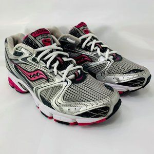 Saucony Grid Stratos 5 Womens Size 10 Running Sneakers Gray Silver Pink 15190-1
